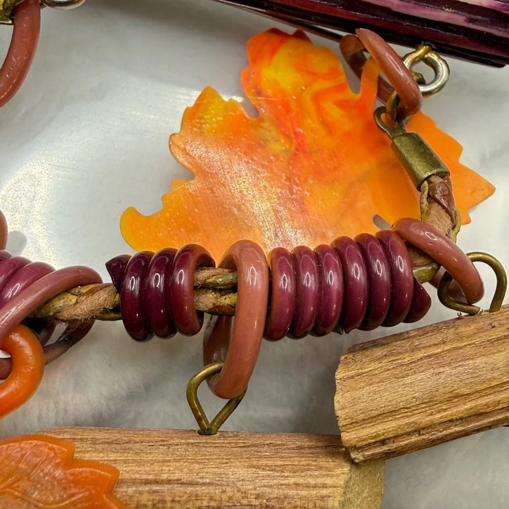 Vintage Hand Crafted Brooch Nature Leaves
